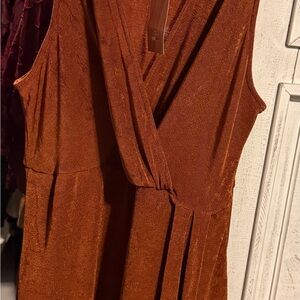 SHEIN Burnt Orange Midi Dress